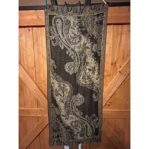 Table Runner Brown Gold Tassels 27x65"